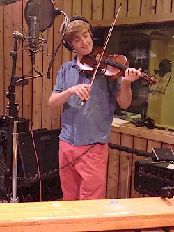Julian in the recording studio